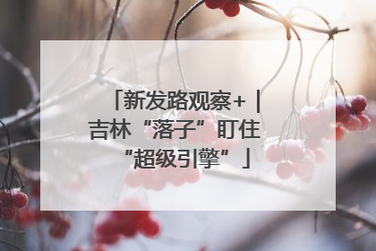 新发路观察+｜吉林“落子”盯住“超级引擎”