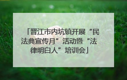 晋江市内坑镇开展“民法典宣传月”活动暨“法律明白人”培训会