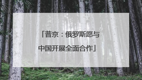 普京：俄罗斯愿与中国开展全面合作