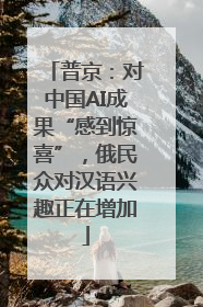普京：对中国AI成果“感到惊喜”，俄民众对汉语兴趣正在增加