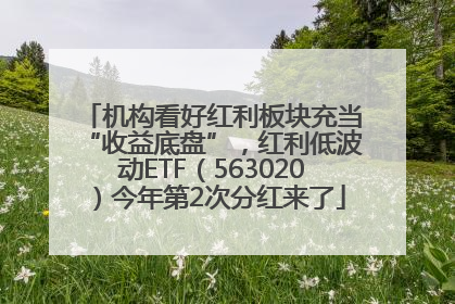 机构看好红利板块充当“收益底盘”，红利低波动ETF（563020）今年第2次分红来了