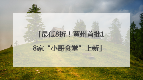 最低8折！黄州首批18家“小哥食堂”上新