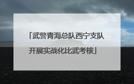 武警青海总队西宁支队开展实战化比武考核
