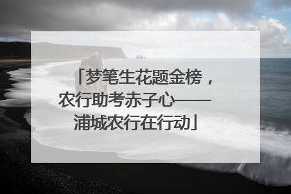 梦笔生花题金榜，农行助考赤子心——浦城农行在行动