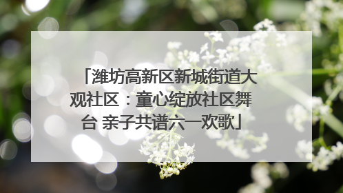 潍坊高新区新城街道大观社区：童心绽放社区舞台 亲子共谱六一欢歌