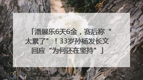 潘展乐6天6金，赛后称“太累了”！33岁孙杨发长文回应“为何还在坚持”