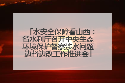 水安全保障看山西：省水利厅召开中央生态环境保护督察涉水问题边督边改工作推进会