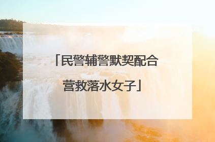 民警辅警默契配合 营救落水女子