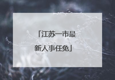江苏一市最新人事任免