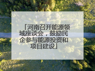河南召开能源领域座谈会，鼓励民企参与能源投资和项目建设