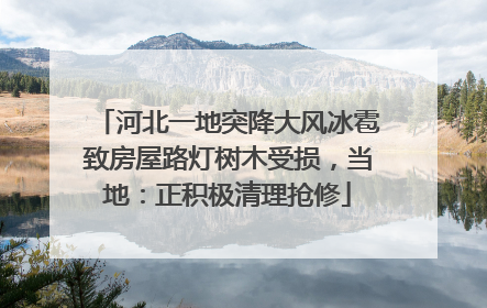 河北一地突降大风冰雹致房屋路灯树木受损，当地：正积极清理抢修