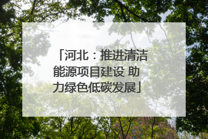 河北：推进清洁能源项目建设 助力绿色低碳发展