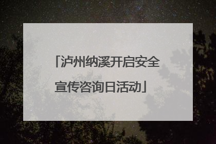 泸州纳溪开启安全宣传咨询日活动