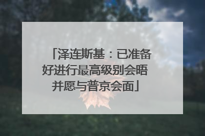 泽连斯基：已准备好进行最高级别会晤并愿与普京会面