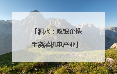 泗水：政银企携手浇灌机电产业