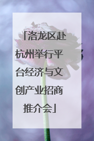 洛龙区赴杭州举行平台经济与文创产业招商推介会