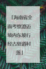 海南省全面考察澄迈境内东坡行经古驿道村落