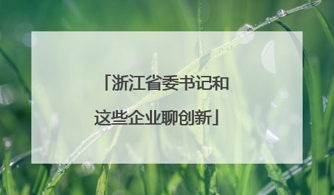 浙江省委书记和这些企业聊创新