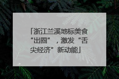 浙江兰溪地标美食“出圈”，激发“舌尖经济”新动能