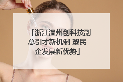 浙江温州创科技副总引才新机制 塑民企发展新优势