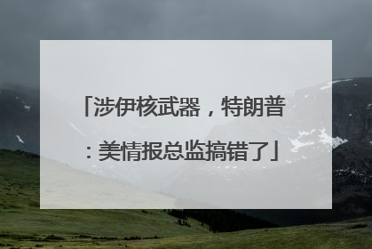 涉伊核武器，特朗普：美情报总监搞错了