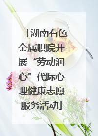 湖南有色金属职院开展“劳动润心”代际心理健康志愿服务活动