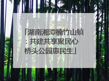 湖南湘潭楠竹山镇：共建共享聚民心 桥头公园惠民生