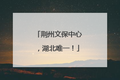 荆州文保中心，湖北唯一！