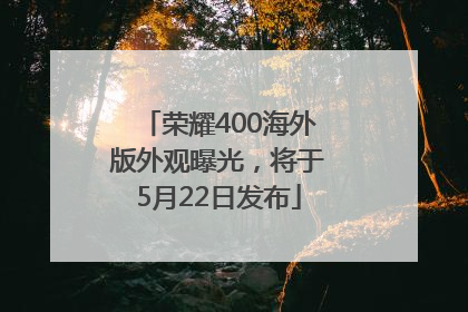 荣耀400海外版外观曝光，将于5月22日发布