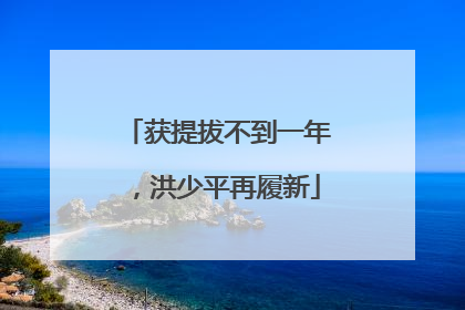 获提拔不到一年，洪少平再履新