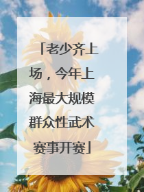 老少齐上场，今年上海最大规模群众性武术赛事开赛