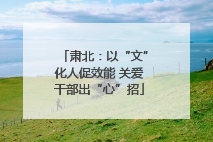 肃北：以“文”化人促效能 关爱干部出“心”招