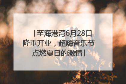 至海港湾6月28日隆重开业，超嗨音乐节点燃夏日的激情