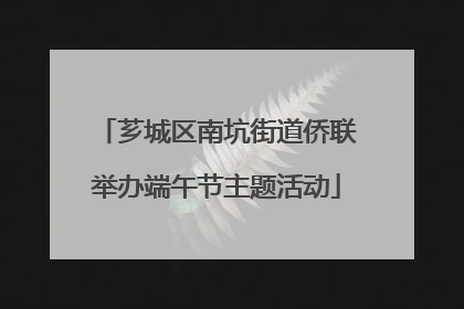 芗城区南坑街道侨联举办端午节主题活动