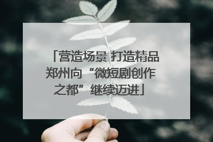 营造场景 打造精品 郑州向“微短剧创作之都”继续迈进