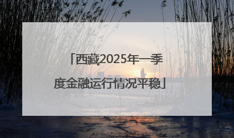 西藏2025年一季度金融运行情况平稳