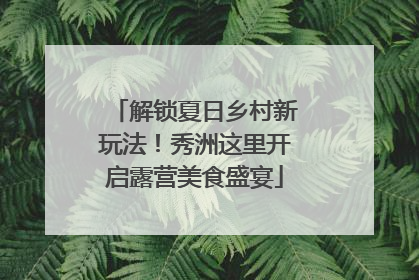 解锁夏日乡村新玩法！秀洲这里开启露营美食盛宴