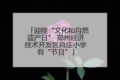 迎接“文化和自然遗产日” 郑州经济技术开发区肖庄小学有“节目”