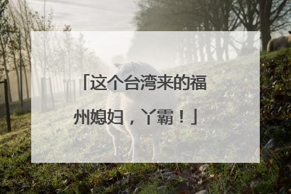 这个台湾来的福州媳妇，丫霸！