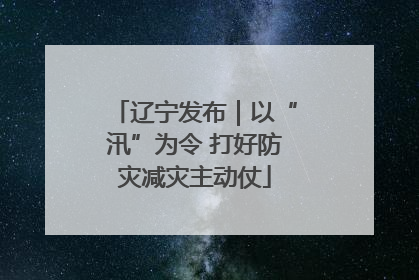 辽宁发布｜以“汛”为令 打好防灾减灾主动仗