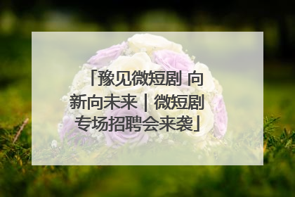 豫见微短剧 向新向未来｜微短剧专场招聘会来袭