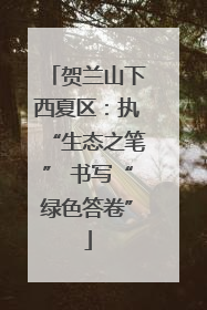 贺兰山下西夏区：执“生态之笔” 书写“绿色答卷”