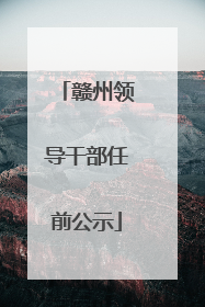 赣州领导干部任前公示
