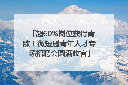 超60%岗位获得青睐！微短剧青年人才专场招聘会圆满收官