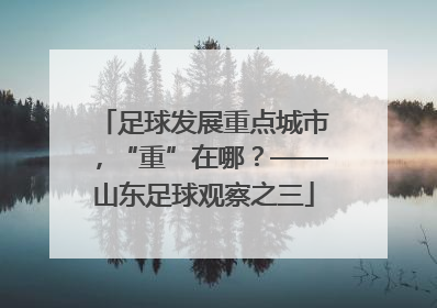 足球发展重点城市，“重”在哪？——山东足球观察之三