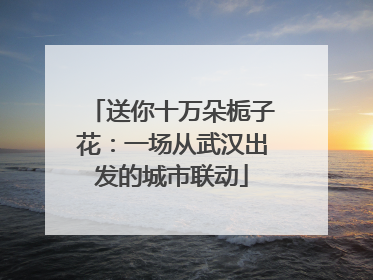 送你十万朵栀子花：一场从武汉出发的城市联动