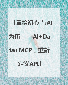 重拾初心 与AI为伍——AI+Data+MCP，重新定义API
