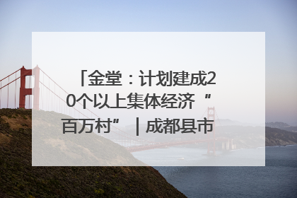 金堂：计划建成20个以上集体经济“百万村”｜成都县市新城高质量发展