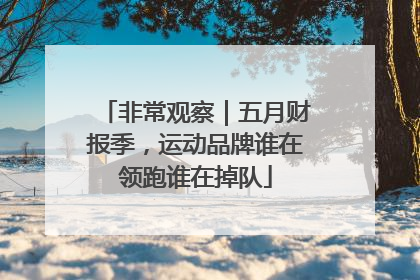 非常观察｜五月财报季，运动品牌谁在领跑谁在掉队