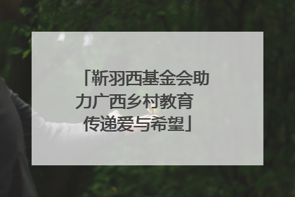 靳羽西基金会助力广西乡村教育 传递爱与希望
